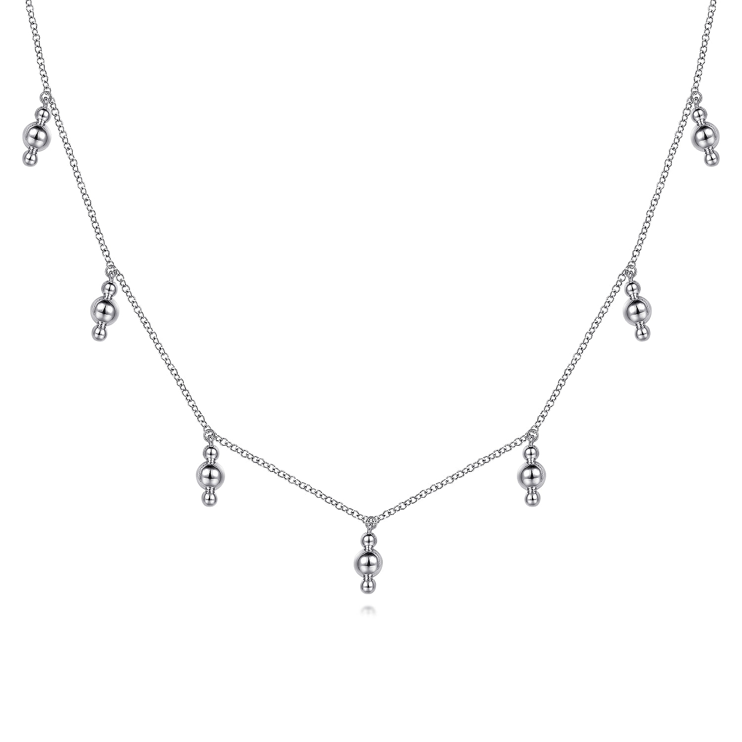 925 Sterling Silver Beads Droplet Necklace