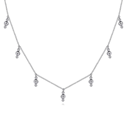 925 Sterling Silver Beads Droplet Necklace
