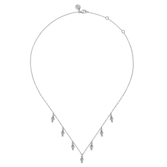 925 Sterling Silver Beads Droplet Necklace angle 2