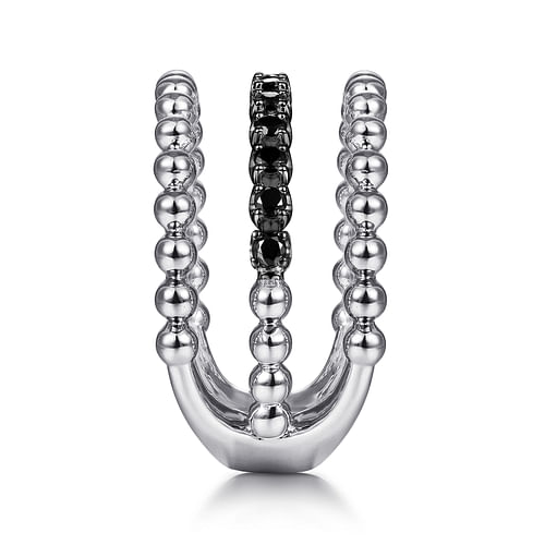 925 Sterling Silver Black Spinel Bujukan Easy Stackable Ring