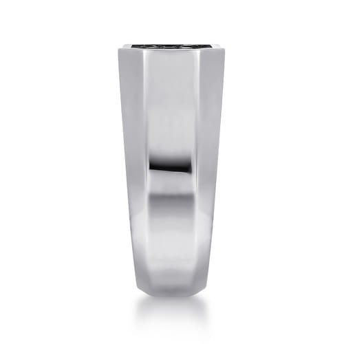 925 Sterling Silver Black Spinel Pavé Men's Ring