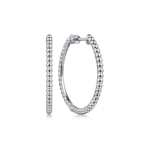 925 Sterling Silver Bujukan 30mm Classic Hoop Earrings