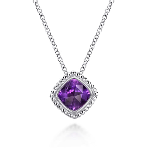 925 Sterling Silver Bujukan Amethyst Pendant Necklace