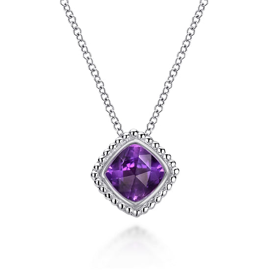 Gabriel - 925 Sterling Silver Bujukan Amethyst Pendant Necklace