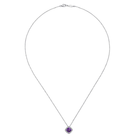 925 Sterling Silver Bujukan Amethyst Pendant Necklace angle 2 925 Sterling Silver Bujukan Amethyst Pendant Necklace angle 2