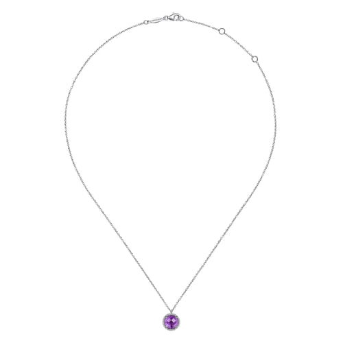 925 Sterling Silver Bujukan Amethyst Pendant Necklace