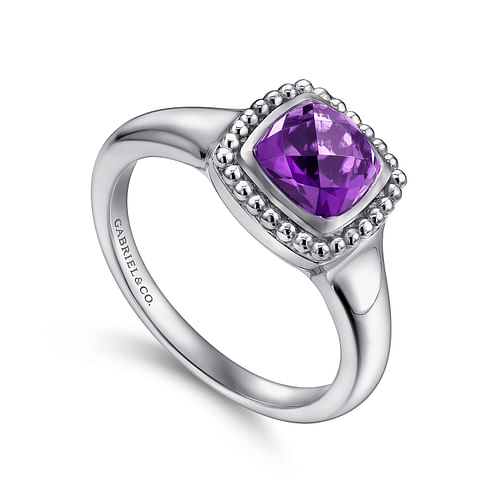 925 Sterling Silver Bujukan Amethyst Signet Ring