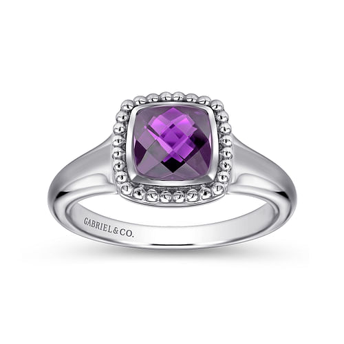 925 Sterling Silver Bujukan Amethyst Signet Ring