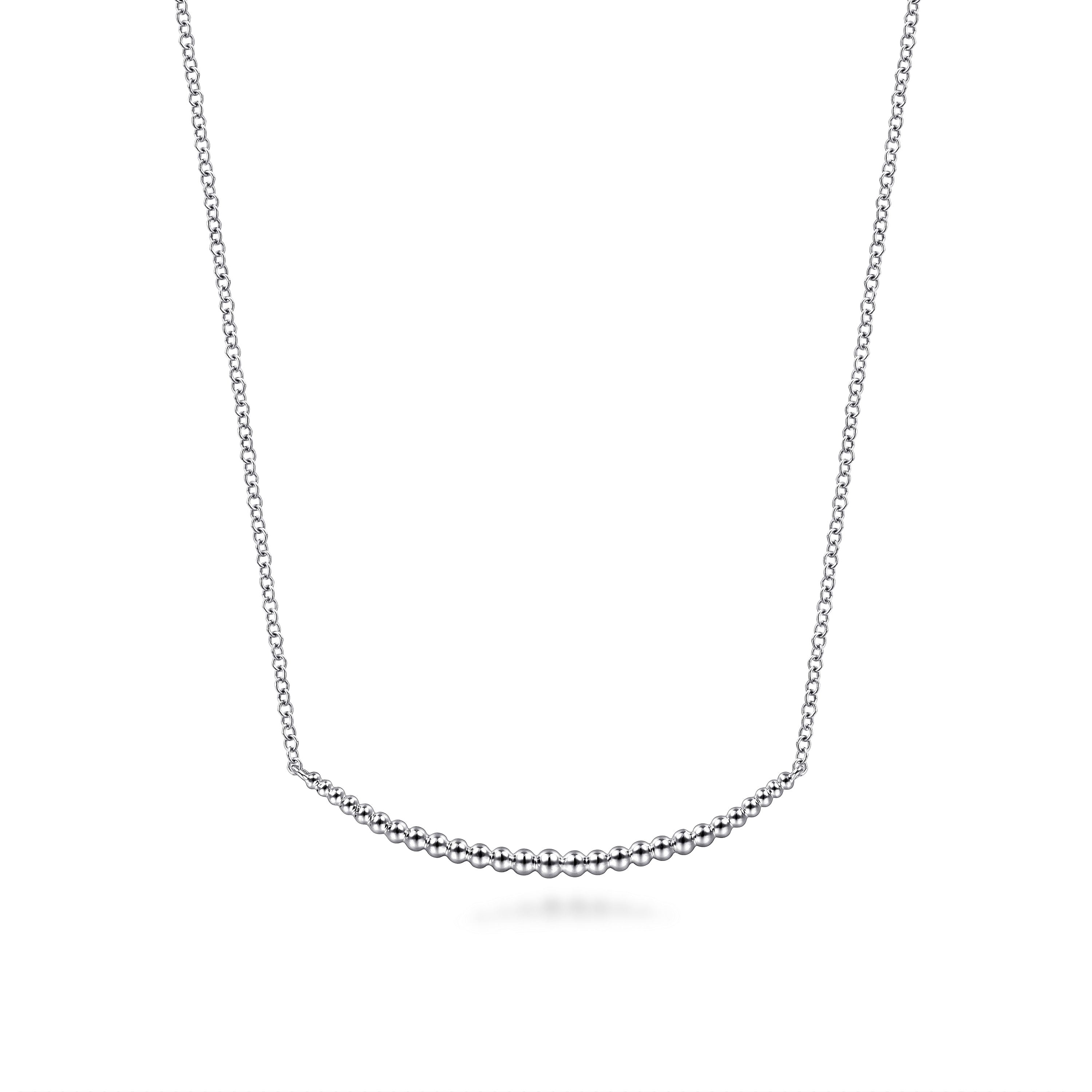 925 Sterling Silver Bujukan Bead Bar Necklace