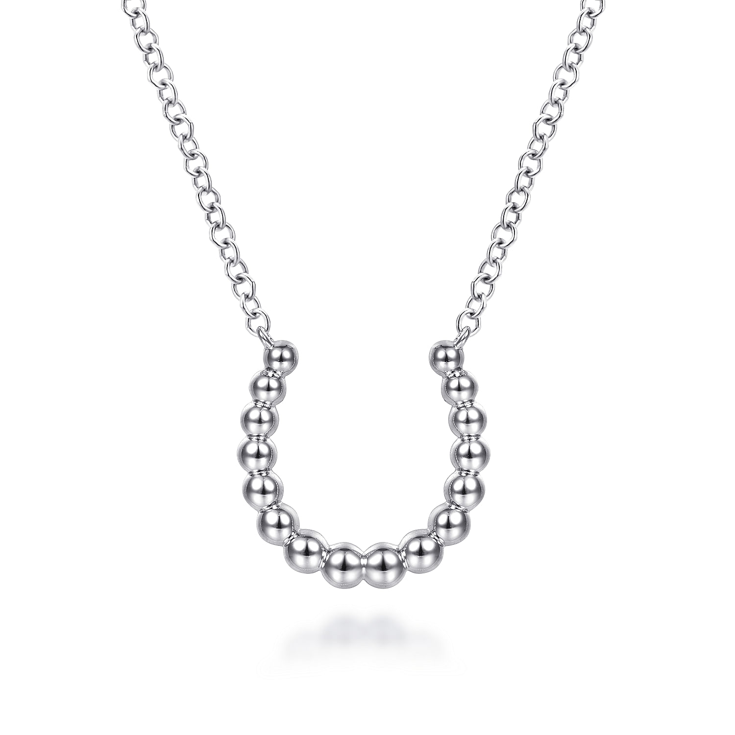 925 Sterling Silver Bujukan Bead Horseshoe Necklace