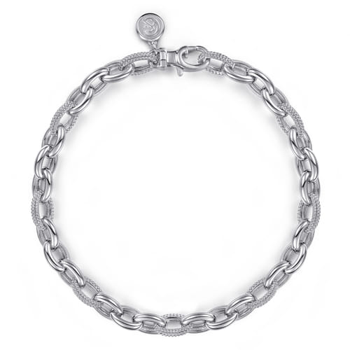 925 Sterling Silver Bujukan Beaded Link Chain Bracelet 925 Sterling Silver Bujukan Beaded Link Chain Bracelet