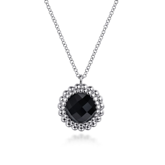 Gabriel - 925 Sterling Silver Bujukan Black Onyx Pendant Necklace