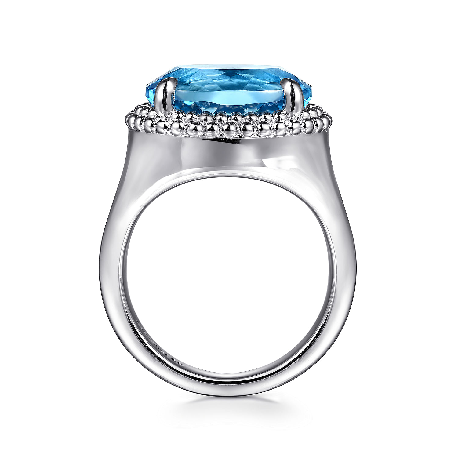 925 Sterling Silver Bujukan Blue Topaz Signet Ring