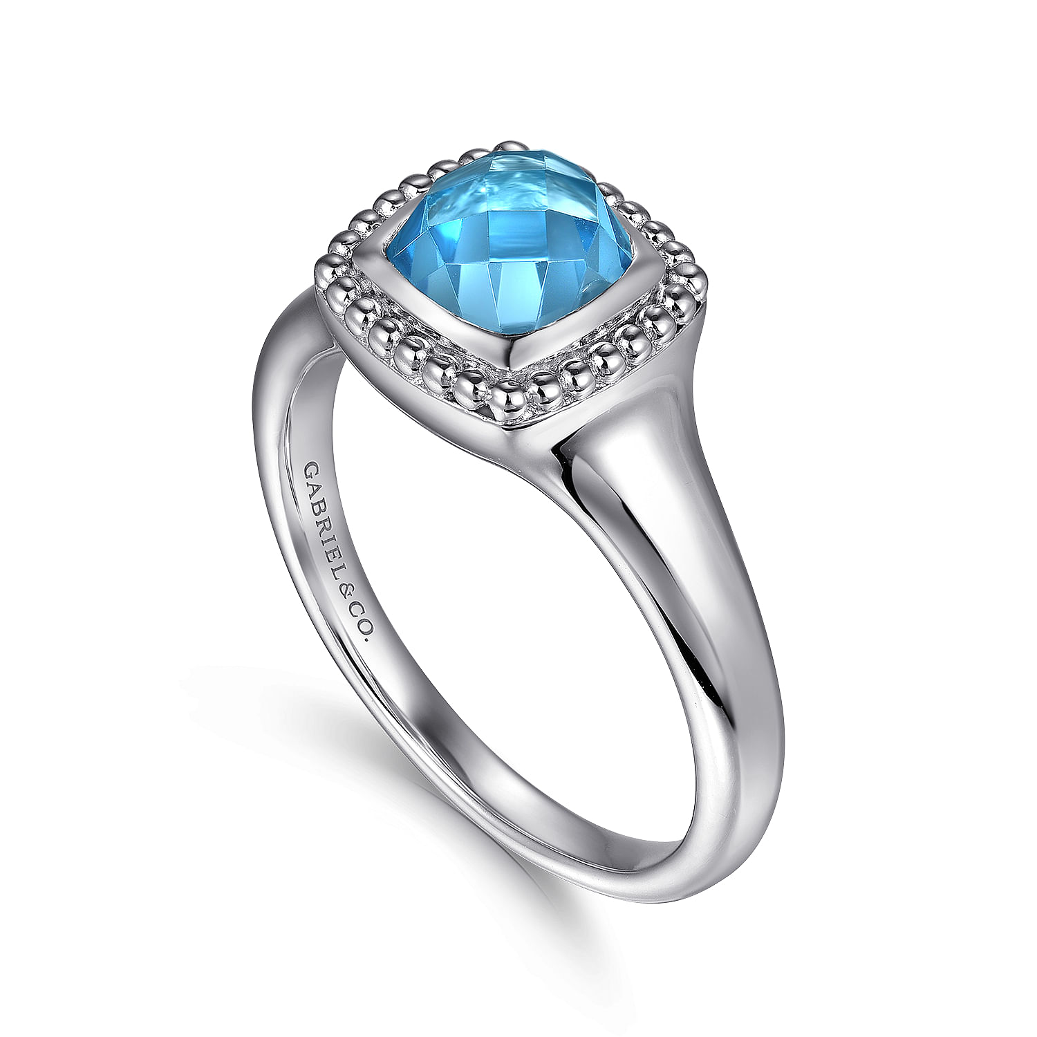 925 Sterling Silver Bujukan Blue Topaz Signet Ring