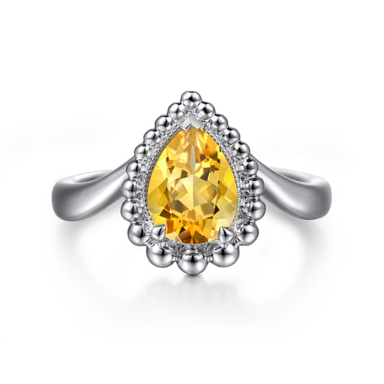 Gabriel - 925 Sterling Silver Bujukan Citrine Chevron Ring