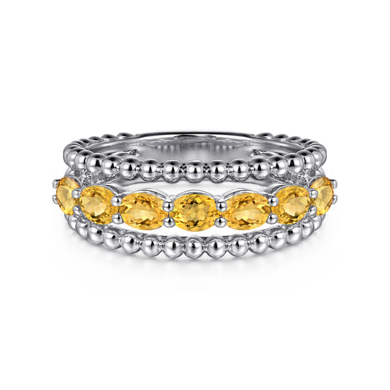 Gabriel - 925 Sterling Silver Bujukan Citrine Easy Stackable Ring