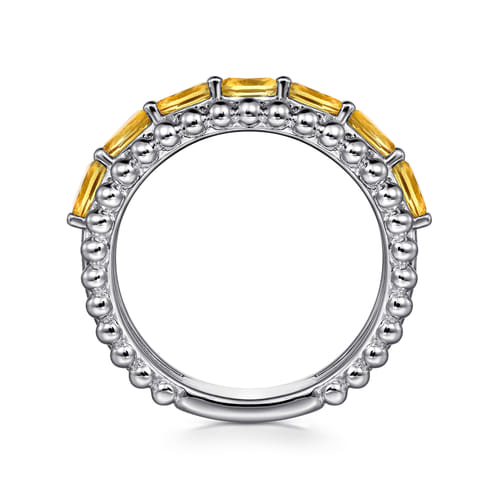 925 Sterling Silver Bujukan Citrine Easy Stackable Ring
