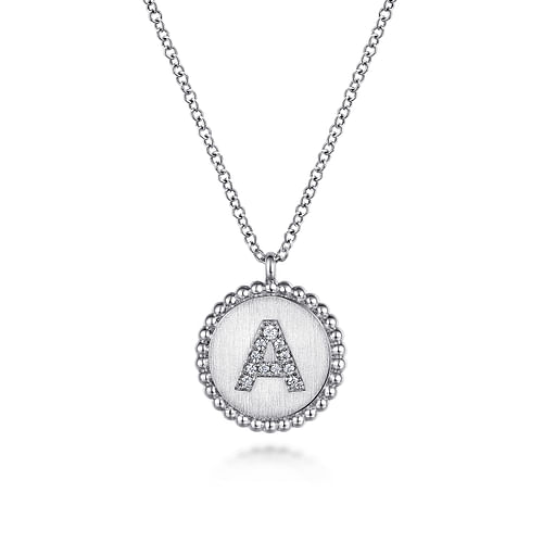 925 Sterling Silver Bujukan Diamond  Initial A Necklace