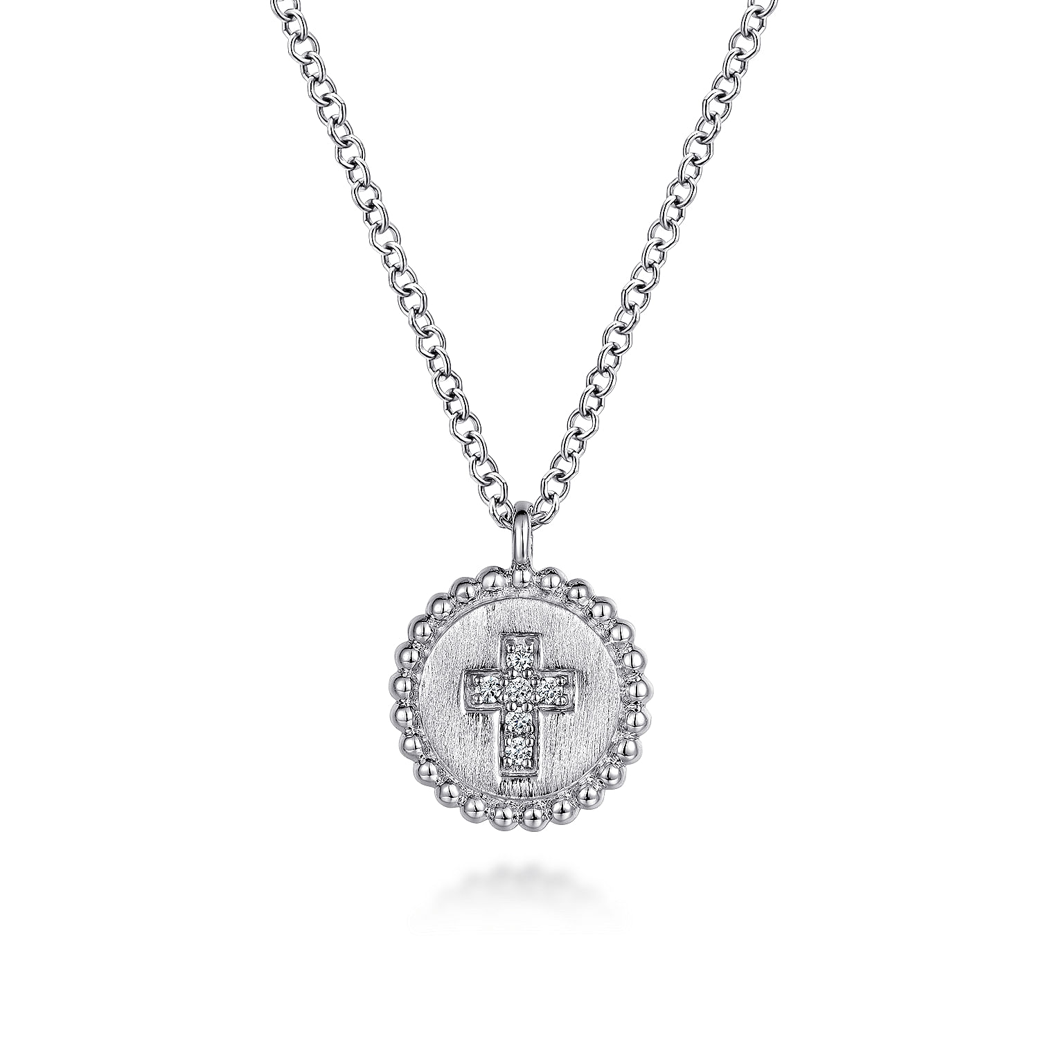 Gabriel - 925 Sterling Silver Bujukan Diamond Cross Pendant Necklace 