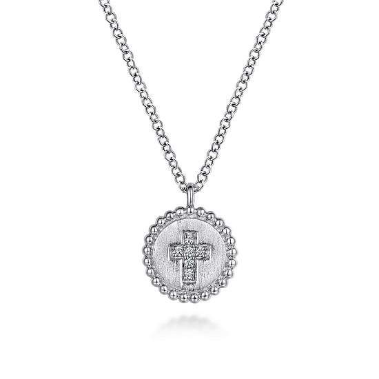 Gabriel - 925 Sterling Silver Bujukan Diamond Cross Pendant Necklace 