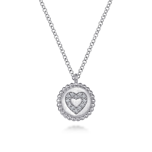 925 Sterling Silver Bujukan Diamond Heart Pendant Necklace