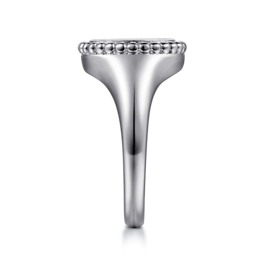 925 Sterling Silver Bujukan Diamond Initial A Signet Ring angle 4