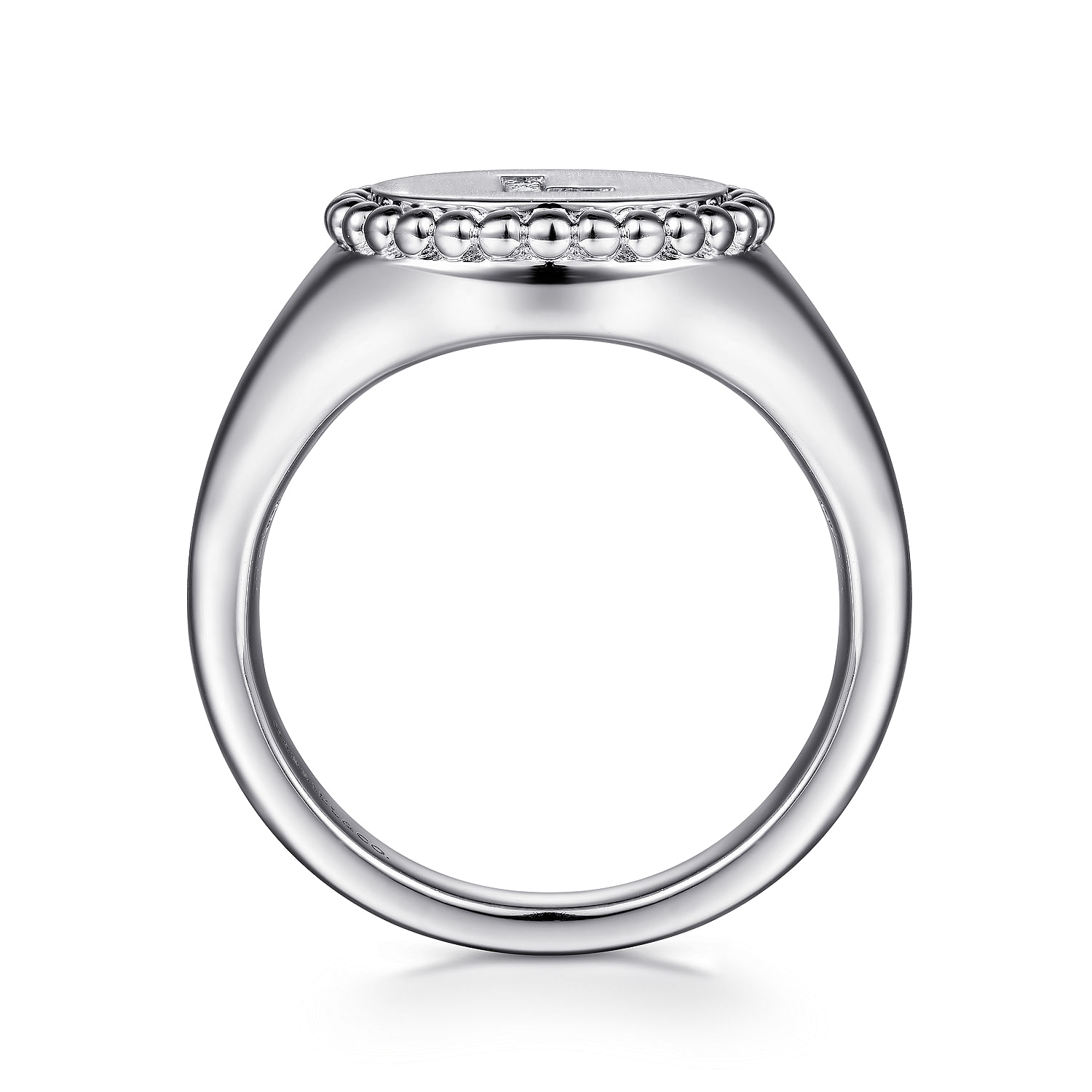 925 Sterling Silver Bujukan Diamond Initial L Signet Ring
