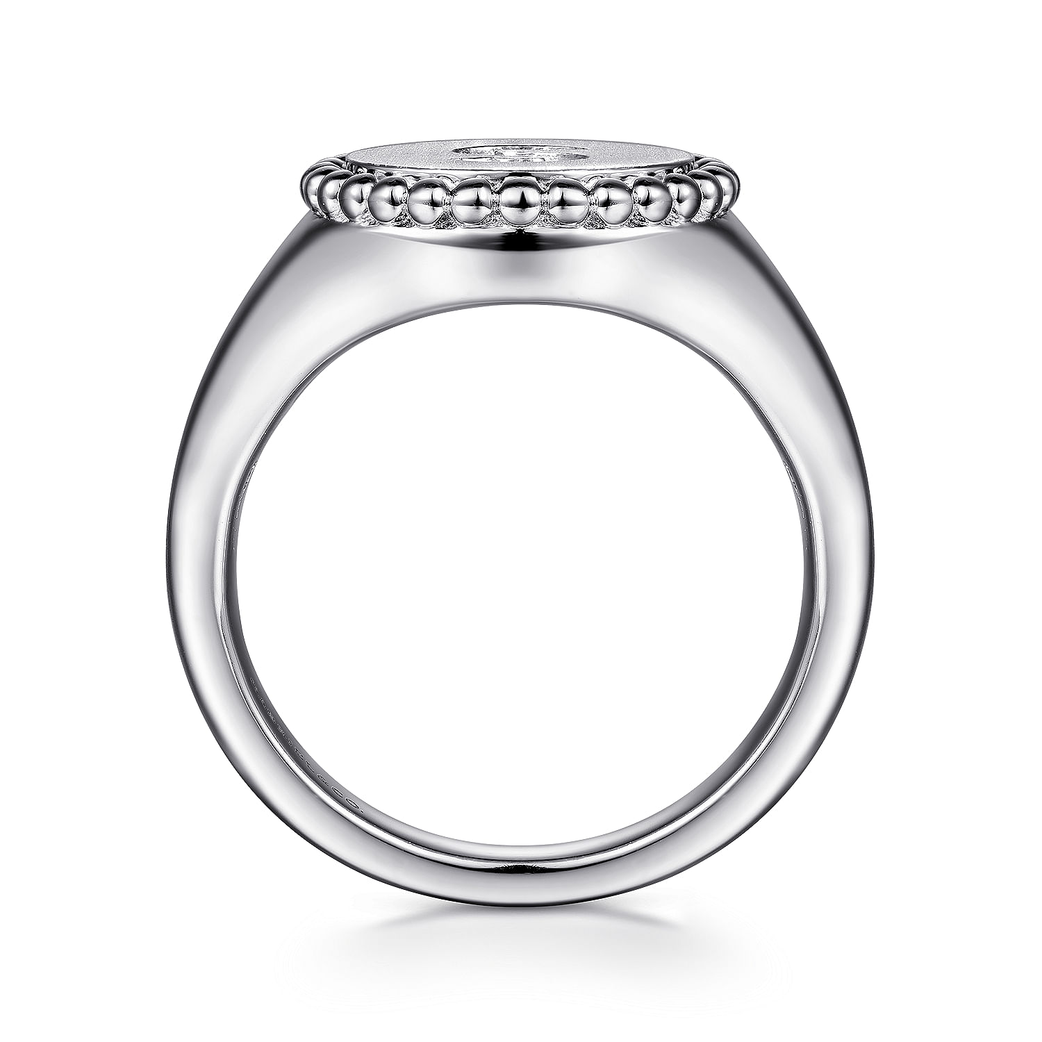 925 Sterling Silver Bujukan Diamond Initial S Signet Ring