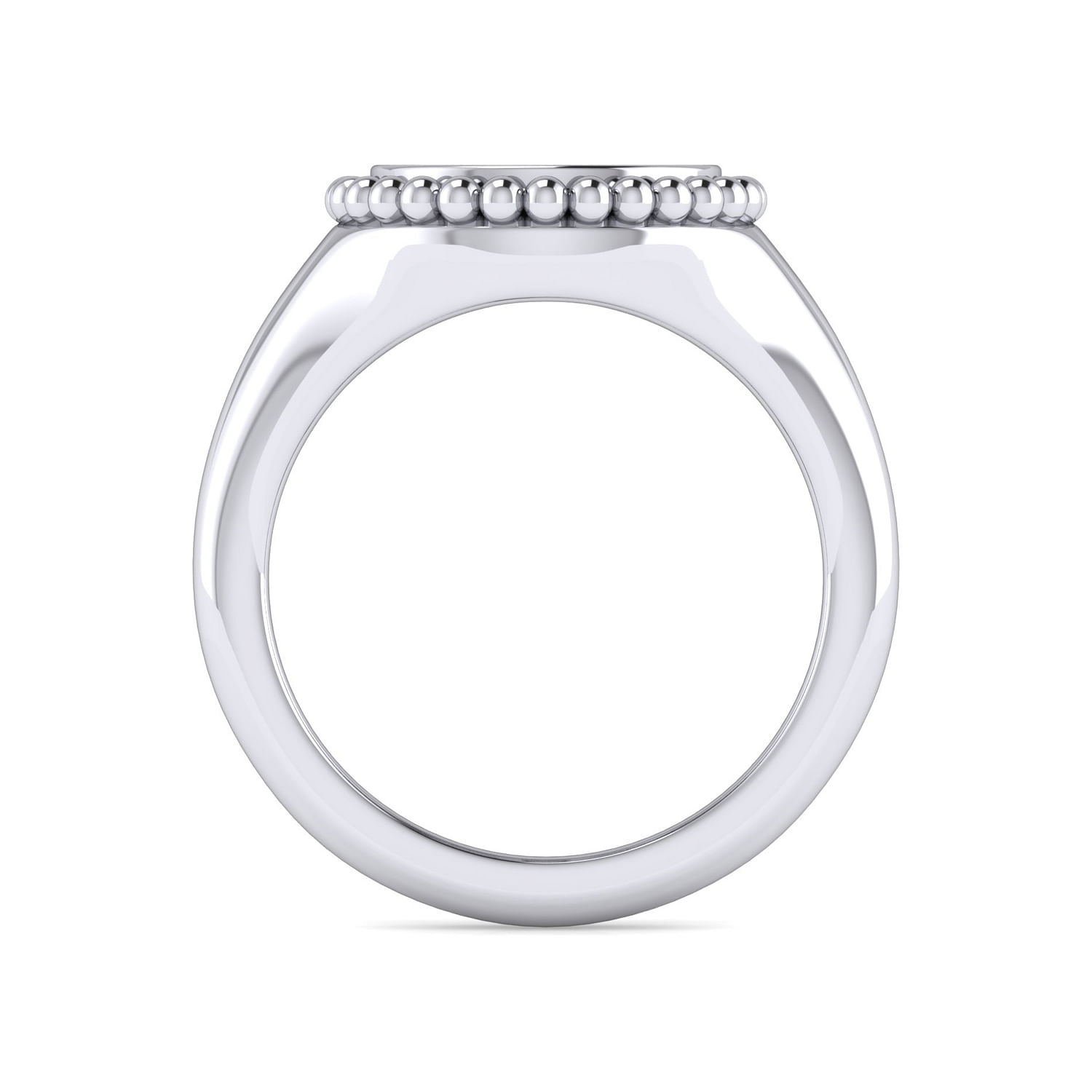 925 Sterling Silver Bujukan Diamond Initial U Signet Ring