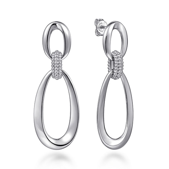 Gabriel - 925 Sterling Silver Bujukan Drop Stud Earrings