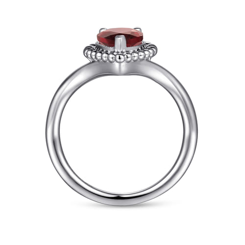 925 Sterling Silver Bujukan Garnet Chevron Ring 925 Sterling Silver Bujukan Garnet Chevron Ring