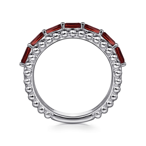 925 Sterling Silver Bujukan Garnet Easy Stackable Ring