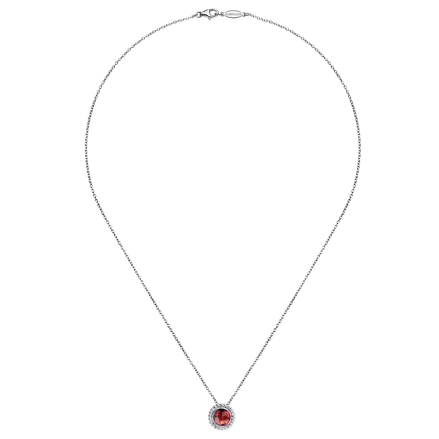 925 Sterling Silver Bujukan Garnet Pendant Necklace