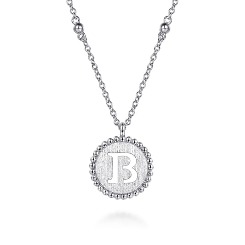 925 Sterling Silver Bujukan Initial B Medallion Pendant Necklace