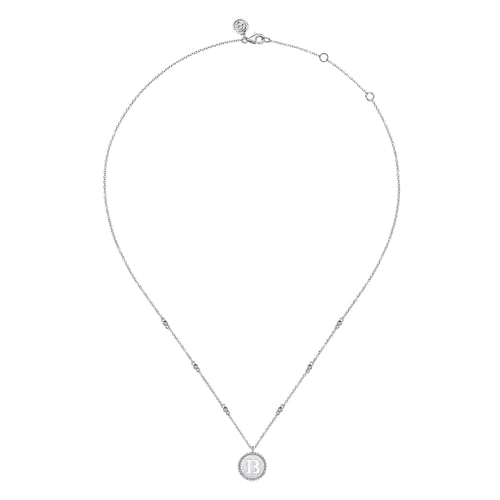 925 Sterling Silver Bujukan Initial B Medallion Pendant Necklace