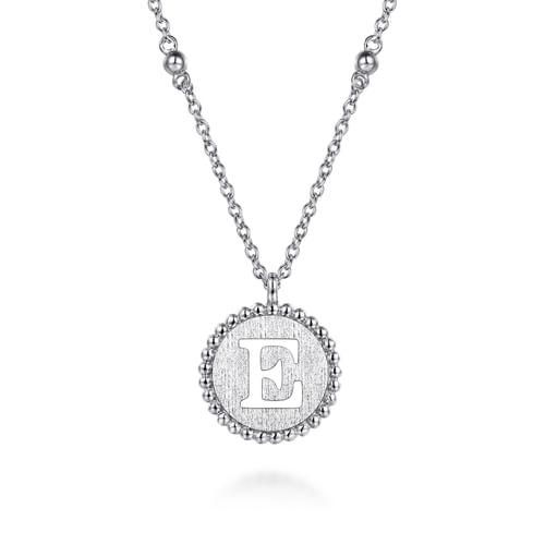 925 Sterling Silver Bujukan Initial E Medallion Pendant Necklace