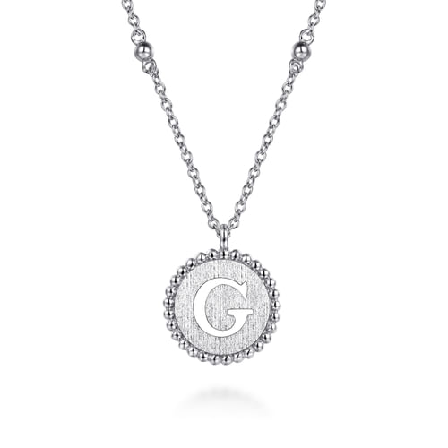 925 Sterling Silver Bujukan Initial G Medallion Pendant Necklace