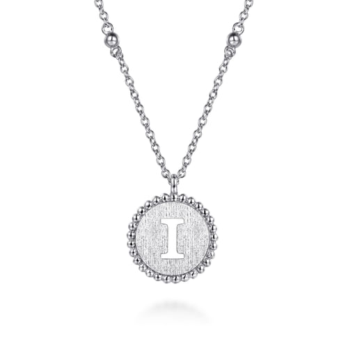 925 Sterling Silver Bujukan Initial I Medallion Pendant Necklace