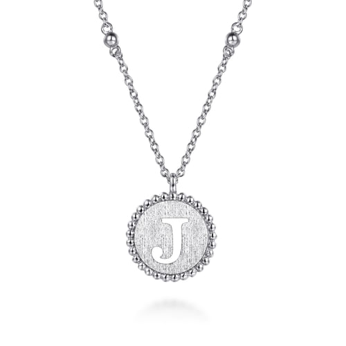 925 Sterling Silver Bujukan Initial J Medallion Pendant Necklace