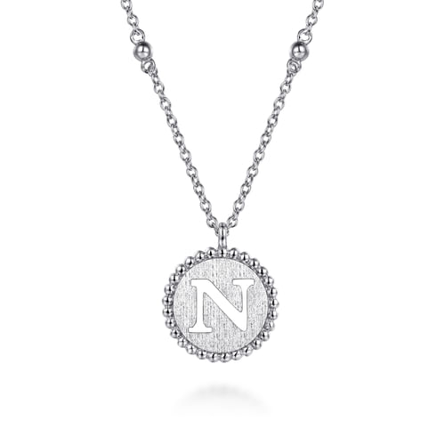 925 Sterling Silver Bujukan Initial N Medallion Pendant Necklace