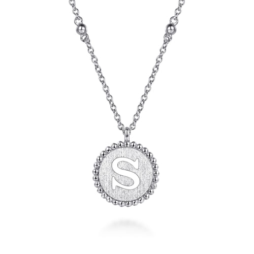 925 Sterling Silver Bujukan Initial S Medallion Pendant Necklace