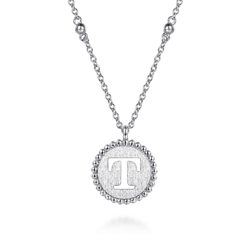 925 Sterling Silver Bujukan Initial T Medallion Pendant Necklace