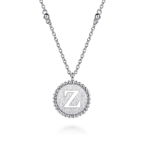 925 Sterling Silver Bujukan Initial Z Medallion Pendant Necklace