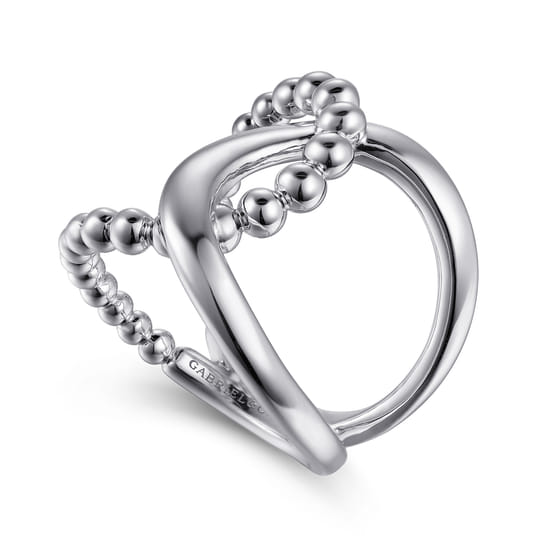 925 Sterling Silver Bujukan Interlocking Wide Band Ring angle 3
