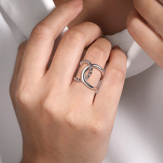 925 Sterling Silver Bujukan Interlocking Wide Band Ring angle 5