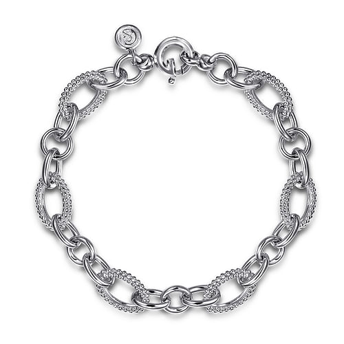 925 Sterling Silver Bujukan Link Chain Bracelet