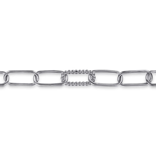925 Sterling Silver Bujukan Link Chain Bracelet