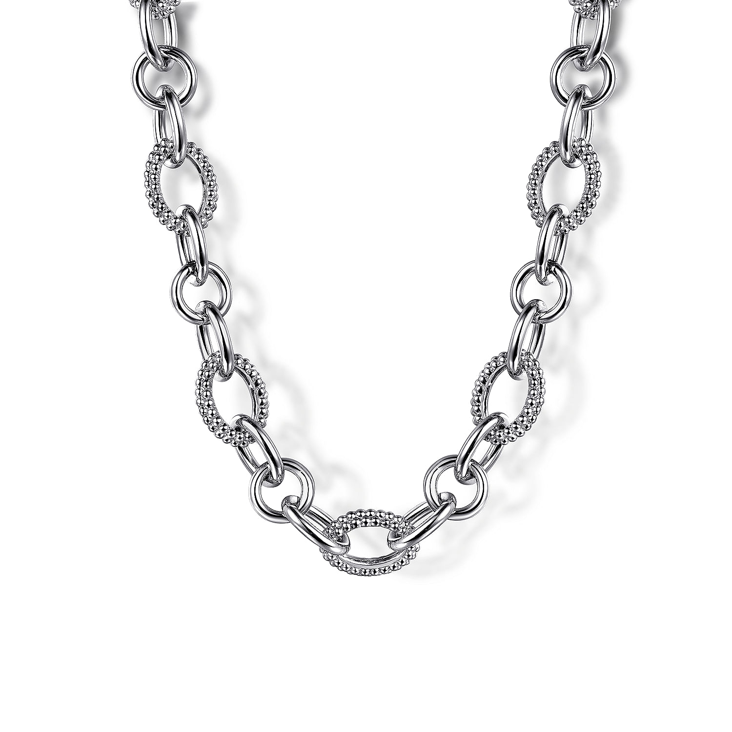 925 Sterling Silver Bujukan Link Chain Necklace
