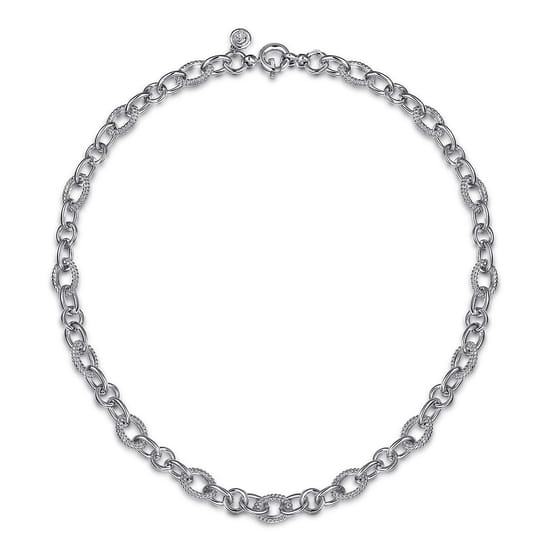 925 Sterling Silver Bujukan Link Chain Necklace angle 2
