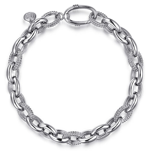 925 Sterling Silver Bujukan Link Chain Tennis Bracelet